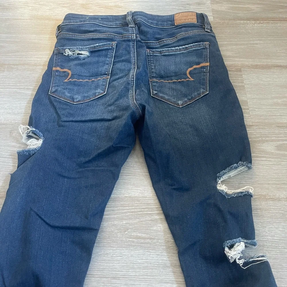 Dark Washed Ripped Jeans - Picture 2 of 4